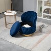 360 Degree Swivel Armchair Cuddle Chairs With Wide Upholstered,Barrel Armchair With Storage,Fluffy Velvet Fabric Chair-Cuddlewood - 2 of 4