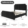 Acekool California King Platform Bed Frame, Velvet Upholstered Bed with 50 in Tall Channel Tufted Headboard - 2 of 4