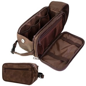 PAVILIA Toiletry Bag for Men, Travel Essentials Shaving Dopp Kit, Water Resistant Cosmetic Makeup Organizer Case - 1 of 4