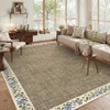 Washable Modern Floral Living Room Rugs, Soft Non Slip Bordered Bedroom Carpet, Ultra Thin Foldable Accent Mat for Dining Room - 3 of 4
