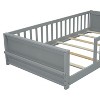 NicBex Twin Size Wooden Floor Bed, Modern Platform Bed Frame with Book Storage Rack and Guardrail for Boy and Girl - 3 of 4