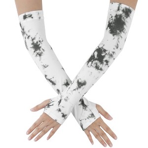 INSPIRE CHIC Women's Sun Cover Arm Stretch Cooling Tie-Dye Compression Sleeves Gloves 1Pair - 1 of 4