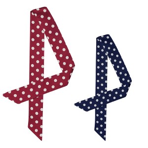 Allegra K Women's Skinny Silky Polka Dots Waistband Narrow Neck Scarf 2Pcs - 1 of 4