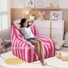 JOYRACER Teddy Fabric Bean Bag Lazy Sofa with Side pockets for Adults and Kids, Cute Accent Sofa Chair Living Room,Bedroom Dorm Reading - 3 of 4