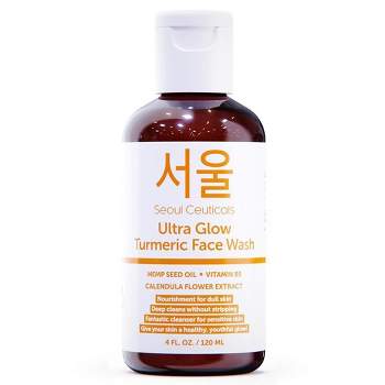 Seoul Ceuticals Korean Skin Care Turmeric Sensitive Skin Face Wash Cleanser - Korean Skincare Beauty Products K Beauty - Face Wash for Dry Skin, 4oz