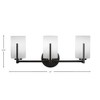 Toltec Lighting Atlas 3 - Light Vanity in  Matte Black with 4" White Muslin Shade - 2 of 2