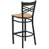 Emma and Oliver 2 Pack "X" Back Metal Restaurant Barstool - 3 of 4