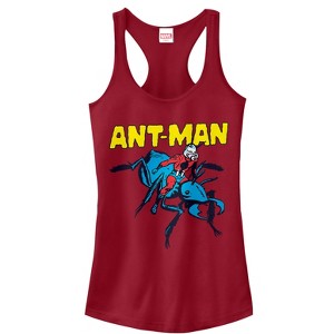 Juniors Womens Marvel Ant-Man Vintage Ant Rider Cartoon Racerback Tank Top - 1 of 3