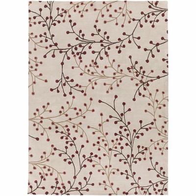 Hauteloom Elsu Beige&Burgandy Wool Rug