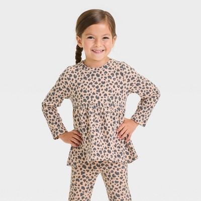 Girls' Leopard Printed Trapper Hat - Cat & Jack™ Beige : Target