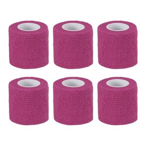Unique Bargains Self-Adhesive Elastic Breathable Bandage Athletic Tapes 6 Rolls 1" x 177" - 1 of 4