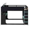 YOOCOZZ Full Size Wood Loft Bed with Height-adjustable Desk, Drawers, Hanging Rod and RGB Lights - 4 of 4