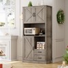 Whizmax Modern Kitchen Pantry Cabinet with Microwave Stand, Tall Hutch Bar Cabinet with Drawers and Adjustable Shelves for Dining Room, Living Room - image 2 of 4