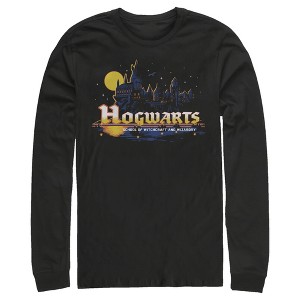 Men's Harry Potter Hogwarts Illuminating Moon Long Sleeve Shirt - 1 of 4