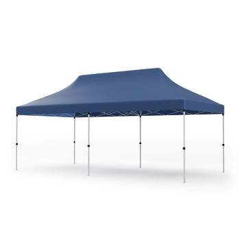 Costway 10 x 20 FT Pop-up Canopy UPF50+ Sun Protection Tent with Carrying Bag Blue/Black/Grey/White