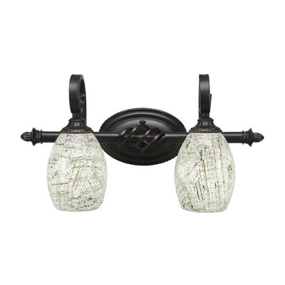 Toltec Lighting Elegante 2 - Light Vanity in  Dark Granite with 5" Natural Fusion Shade