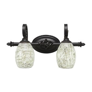 Toltec Lighting Elegante 2 - Light Vanity in  Dark Granite with 5" Natural Fusion Shade - 1 of 1