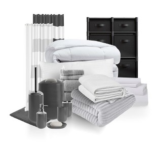 Nestl 20 PC Complete College Dorm Room Twin XL Bedding Bundle, Bed in a Bag Comforter Set - 1 of 4