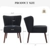 Velvet Accent Chair for Living Room - Mid-Century Modern Lounge Chair with Wood Legs, 300Lb Capacity Wingback Chair - 2 of 4