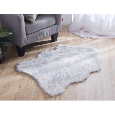 LunaLulinlk "Luxury Decorative" Hand Tufted Faux Fur Sheepskin Area Rug Dark Gray