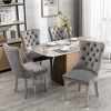 Zeus & Ruta Set of 2 Modern Velvet Dining Chairs with High-end Tufted Upholstery, Solid Wood Frame & Chrome Stainless Steel Plating Legs - 3 of 4