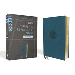 Niv, Thinline Reference Bible (Deep Study at a Portable Size), Large Print, Leathersoft, Teal, Red Letter, Comfort Print - by  Zondervan - 1 of 1