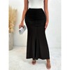 Women's High Waist Pleated Maxi Skirt with Elastic Waist - 3 of 4