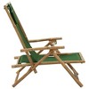 vidaXL Modern Relaxing Chair with Adjustable Backrest and Pillow, Crafted from Green Bamboo and Fabric - 2 of 4