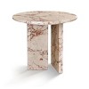 Natural Marble Coffee Table,Small Round 17 W x15 H Inch Coffee Table for Living Room,Modern Real Marble Coffee Table-Cuddlewood - 3 of 4