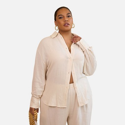 Rebdolls Women's Lyla Linen Button Up Blouse