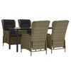 vidaXL Patio Dining Set Outdoor Dining Set Table and Chair Set for Garden - Brown 63" Table Length 4 Items - 3 of 4