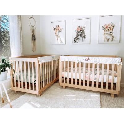 Natural Wood 3-in-1 Convertible Crib with Adjustable Mattress Base