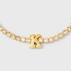 SUGARFIX by BaubleBar Crystal Initial Chain Bracelet - Gold - 4 of 4
