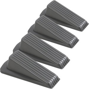 Attop Rubber Door Stoppers 4 Pack for Bottom of Door - Heavy Duty Gray Floor Wedge Stopper for Wood, Tile, Carpet Surfaces (4.8x2.2x1.3in) - 1 of 4