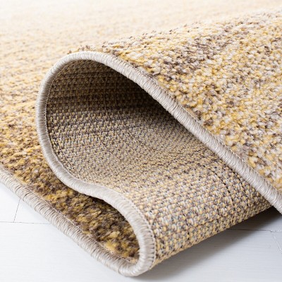 Gold and Ivory Hand-knotted Synthetic Area Rug