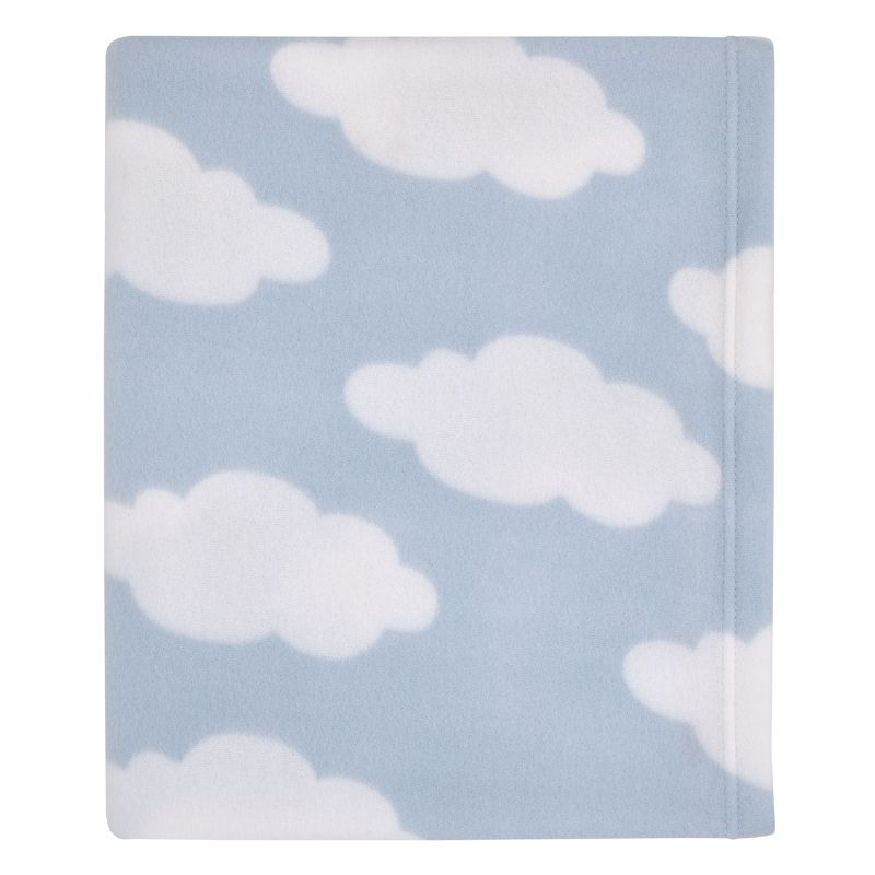 Everything Kids Light Blue and White Cloud Super Soft Toddler Blanket, 1 of 6