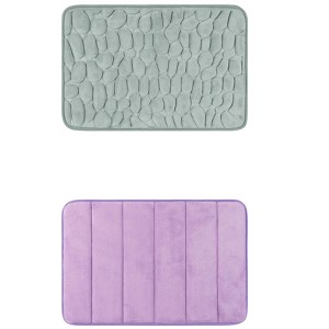 Unique Bargains 2Pcs Non Slip Absorbent Thick Soft Quick Dry Bathroom Bath Rugs - 1 of 4