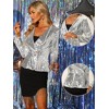 INSPIRE CHIC Women's 1 Button Long Sleeve Party Sequin Sparkle Shawl Collar Jackets - 2 of 4