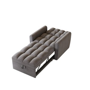 38.2-inch Foldable Large-size Sofa Bed with Adjustable Backrest, 3 Positions and Pillows, Modern Velvet Single Sofas - 1 of 4