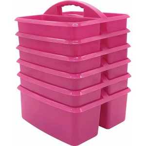 Teacher Created Resources® Pink Plastic Storage Caddy, Pack of 6 - 1 of 4