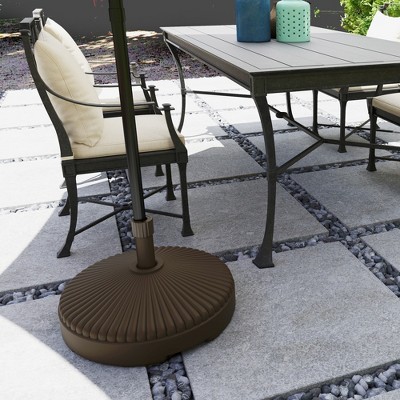 Brown Round HDPE Patio Umbrella Base Holder