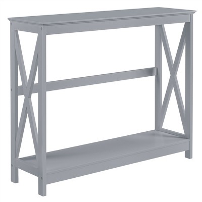 Yaheetech 2-Tier X-Design Console Table Sofa Side End Table for Living Room