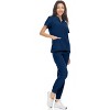 Hey Collection Womens Stretch V-Neck Jogger Scrubs Set, Medical Nursing Tops with Four Pocket Pants - 3 of 4