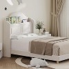 Twin Bed Frame with Headboard, Velvet Upholstered Platform Bed with Wing Back, No Box Spring Needed, Easy Assembly, Noise Free - 3 of 4