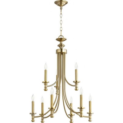 Quorum Lighting Rossington 9-Light Aged Brass Chandelier