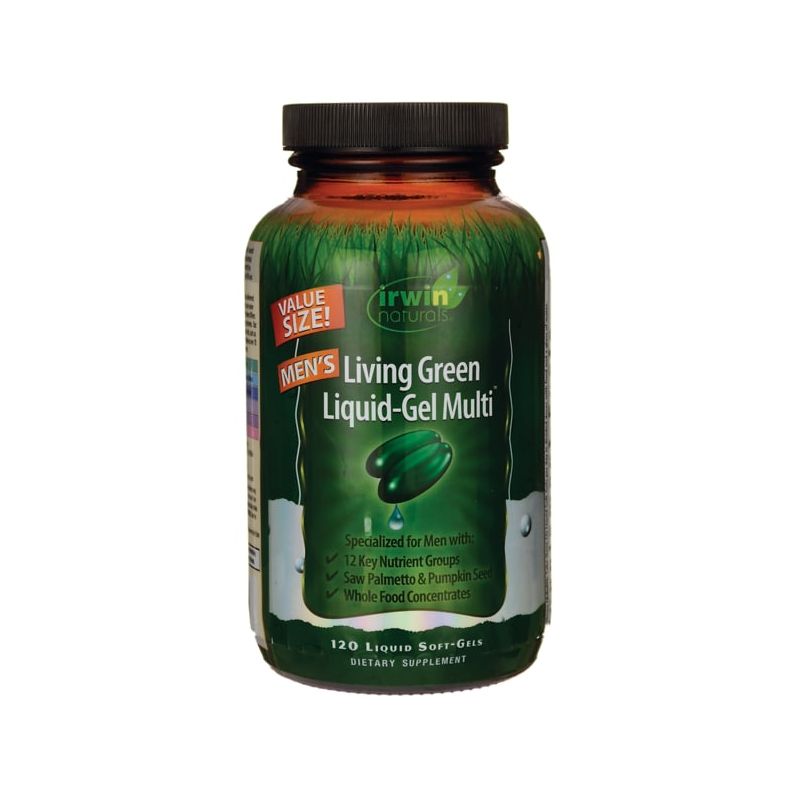 Irwin Naturals Men's Living Green liquid-Gel Multi 120 Liquid gel, 1 of 3