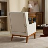 26.18'' Polyester Blend High Back Accent Chair with Walnut Wood Legs, Upholstered Armchair for Living Room, Bedroom, Reading Room - 4 of 4