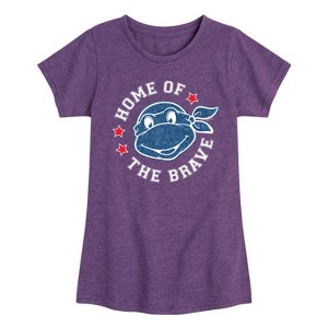 Girls' - Teenage Mutant Ninja Turtles - Born Raised Usa Fitted Short Sleeve Graphic T-Shirt - 1 of 4