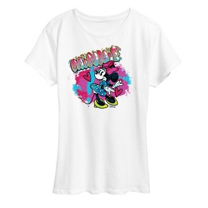 Women's - Disney - Minnie Mouse Graffiti Short Sleeve Graphic T-Shirt - 1 of 4