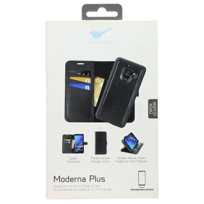StrongNFree Moderna Plus Series 2-in-1 Wallet Case for Galaxy A8 (2018) - Black